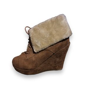 Forever suede platform wedges